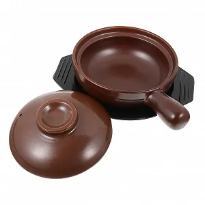 Кастрюля керамическая с ручкой и подносом Термостойкая Энергосберегающая - Фото 1