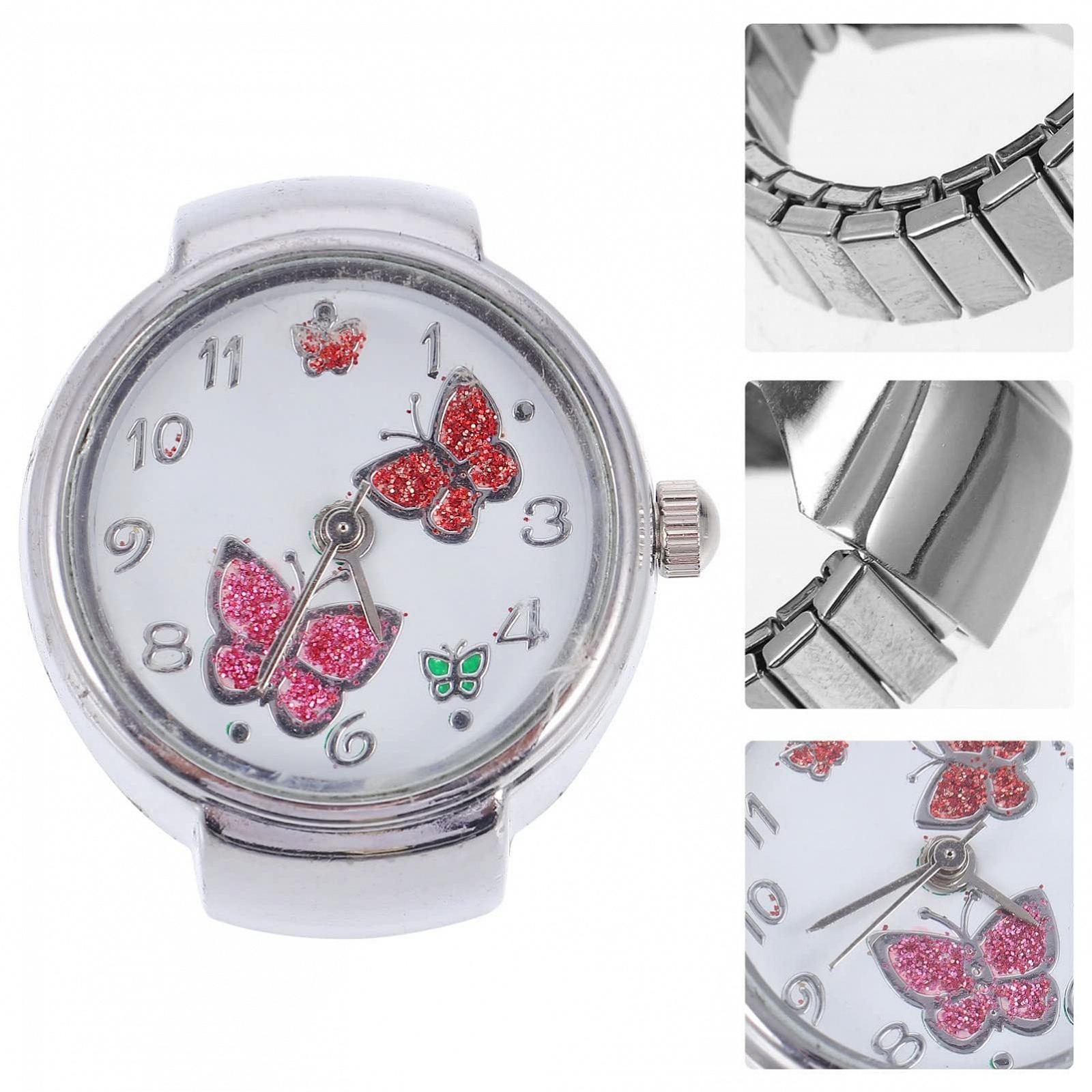 Кольцо-часы с бабочкой PartyKindom для девочек и женщин, серебристый, ретро, фото №3 Кольцо-часы с бабочкой PartyKindom для девочек и женщин, серебристый, ретро, фото №3