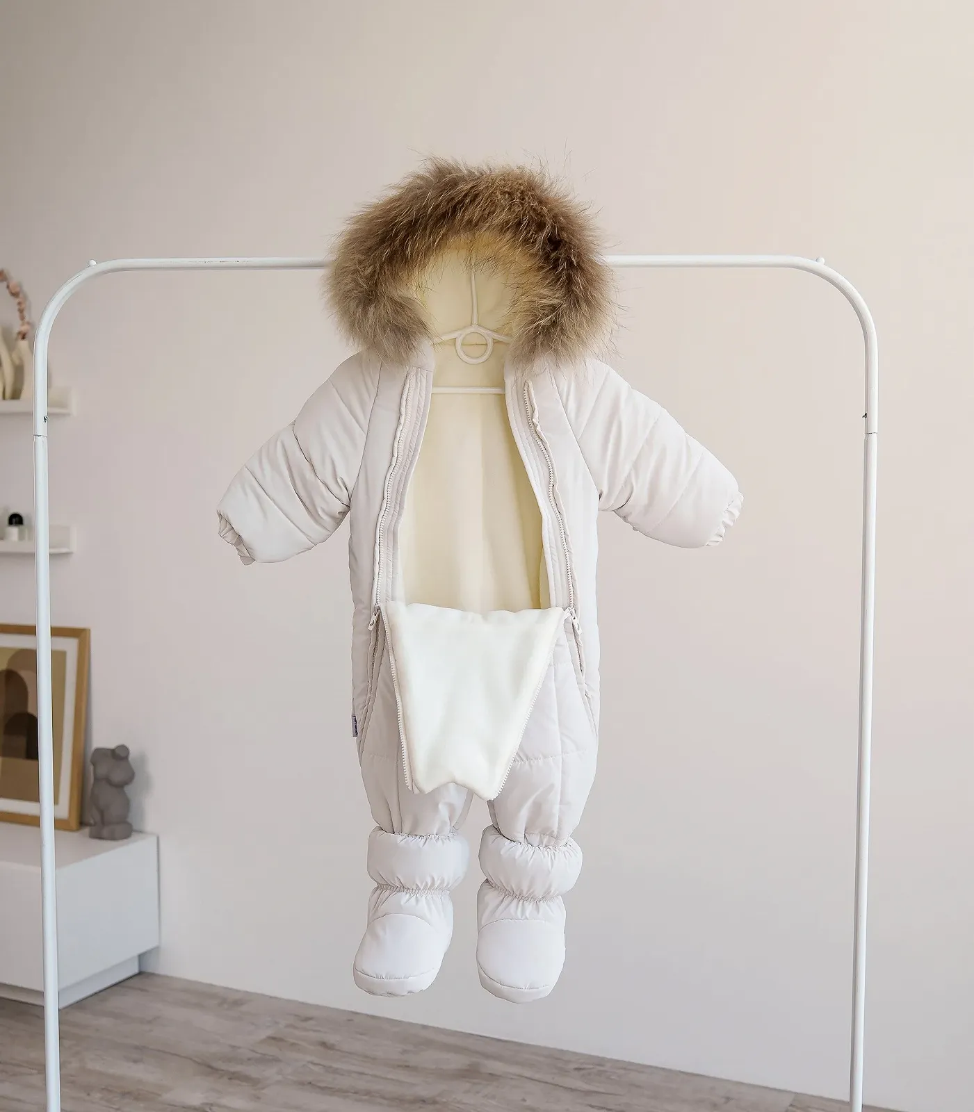 Зимовий комбінезон 74. 80. 86 р Сніжок молоко, фото №2 Зимовий комбінезон 74. 80. 86 р Сніжок молоко, фото №2