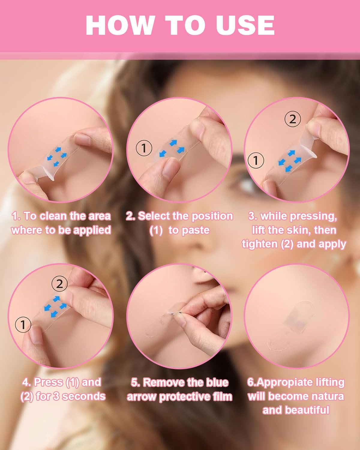 Наклейки для подтяжки лица TPZORJX, 80 шт, с V-образной маской, фото №4 Наклейки для подтяжки лица TPZORJX, 80 шт, с V-образной маской, фото №4