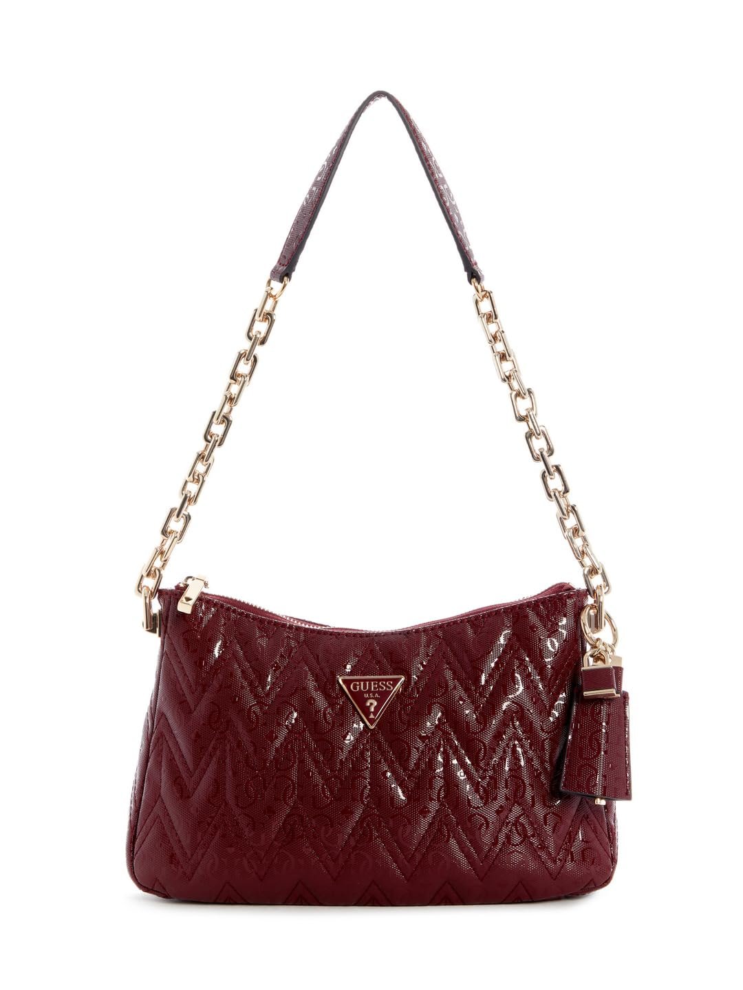 Жіноча сумка Guess - Adelard Top Zip Shoulder Bag Бордовий, фото №1