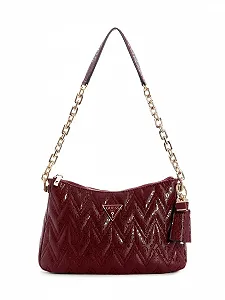 Сумка на плече GUESS Adelard Top Zip, бордовий, One Size - Фото 1