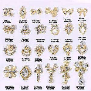 Прикраса для нігтів Золотий сплав 3D Металеві бантики synthetic.ua - Фото 1