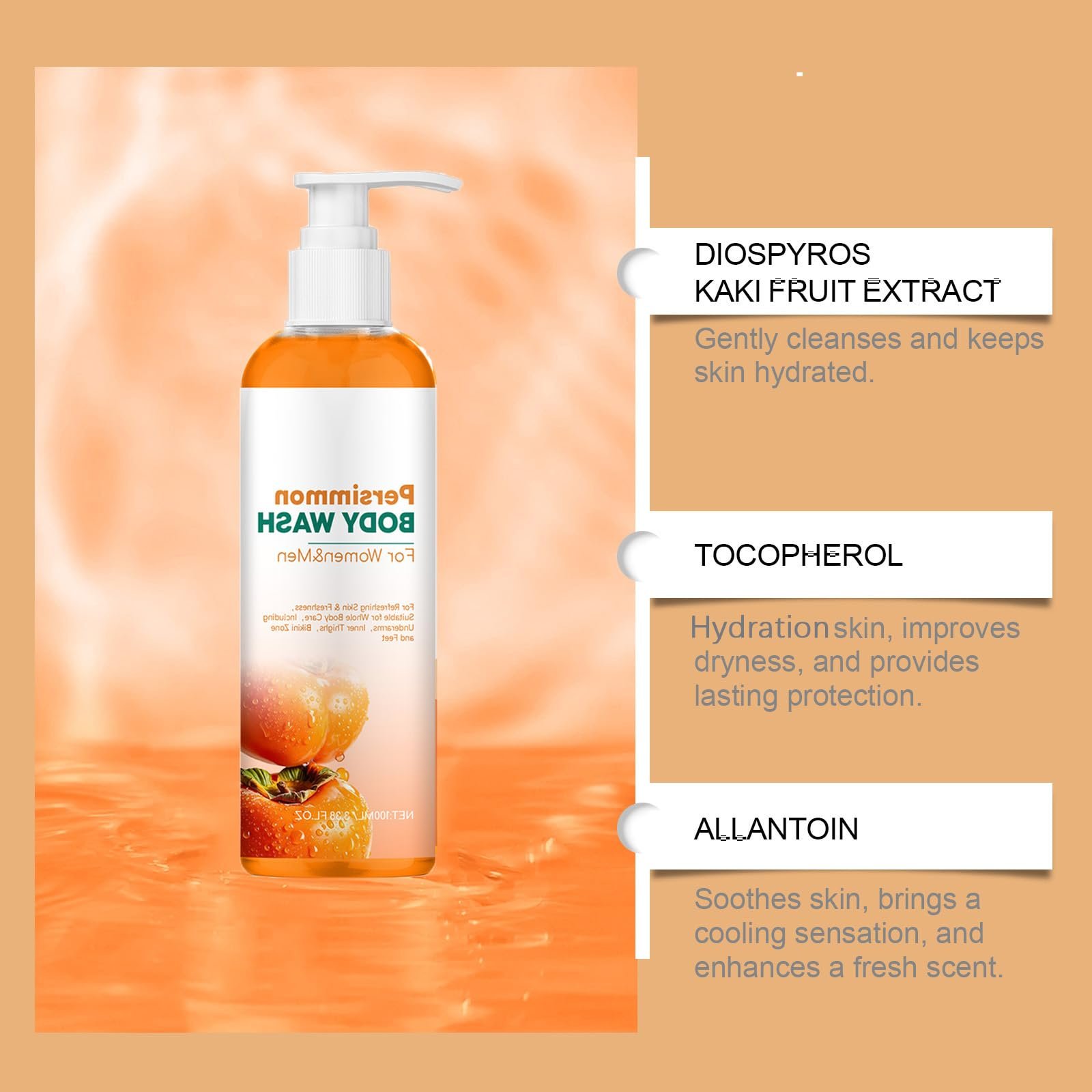 Гель для душу Persimmon зволожувальний проти запаху тіла 1 шт., фото №4