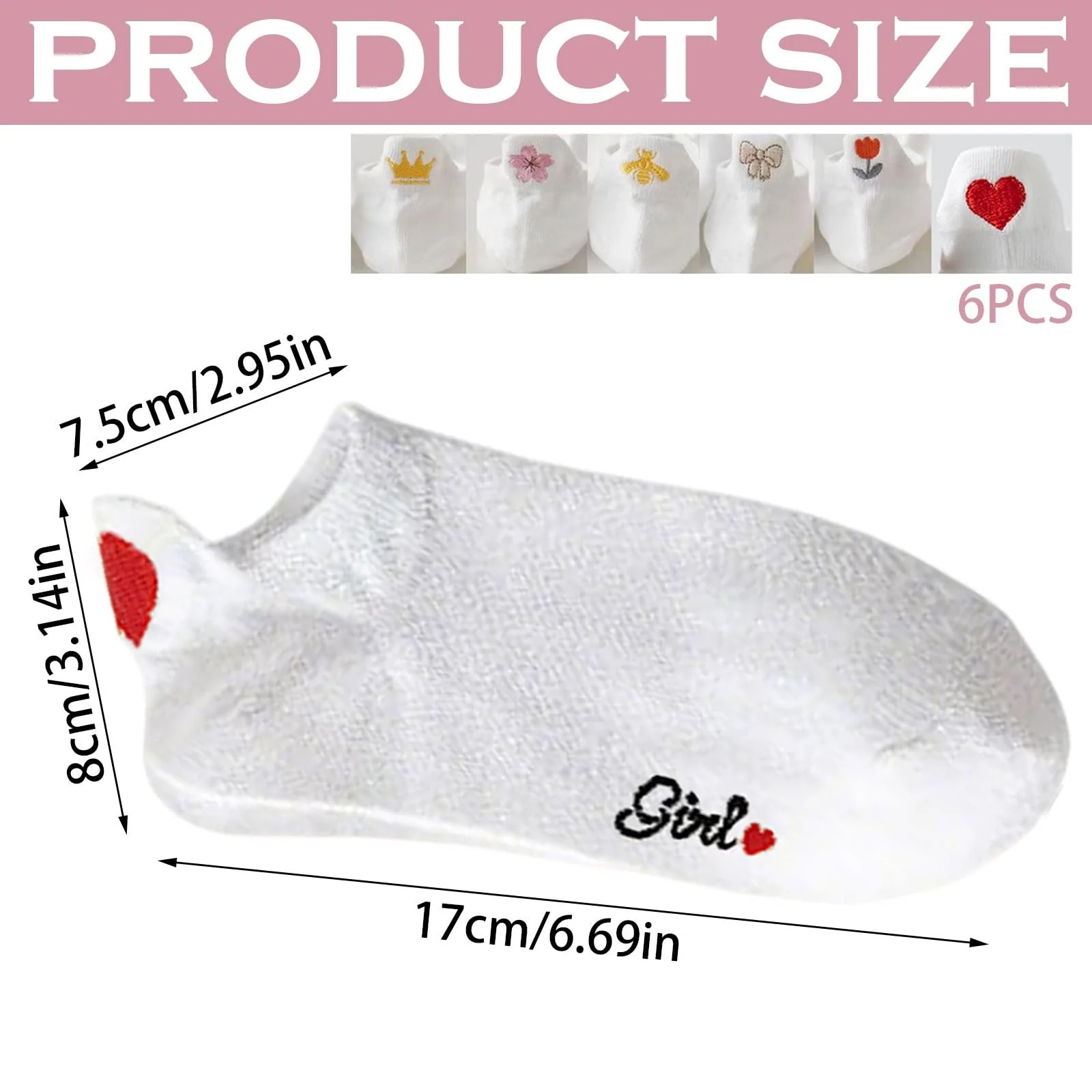 Шкарпетки Жіночі Ankle Квіткові візерунки (6 пар), фото №2 Шкарпетки Жіночі Ankle Квіткові візерунки (6 пар), фото №2