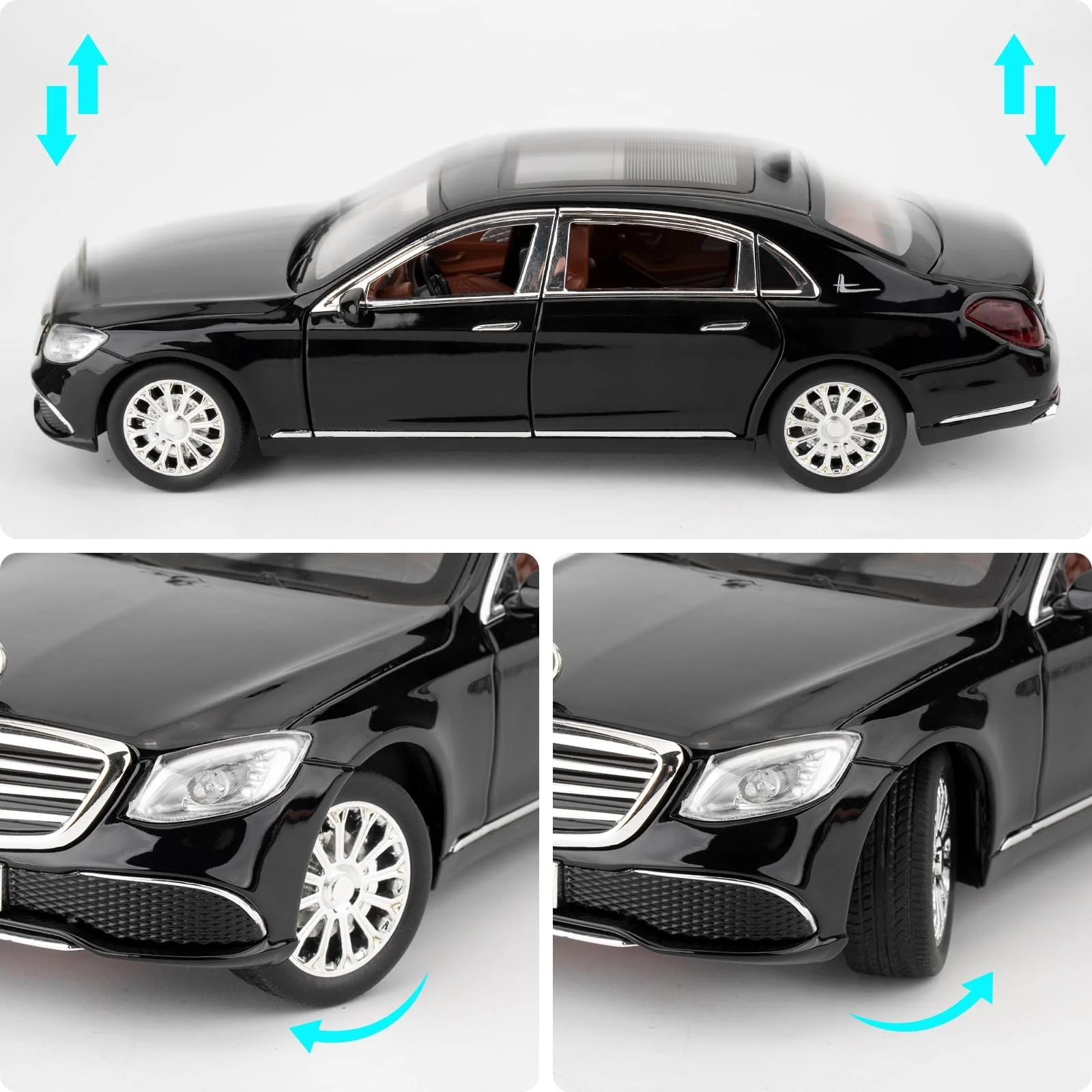 Игрушечная Машина E300, 1:24, Черный, фото №5