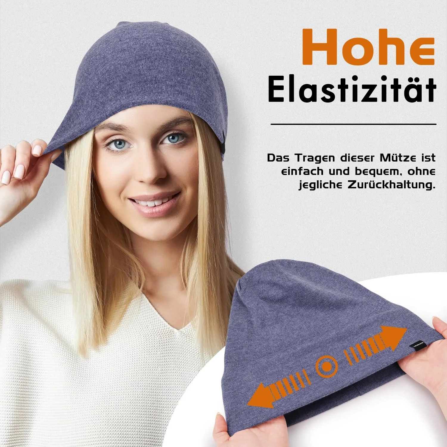 Легкая удлиненная шапка-бини для женщин, мягкая дышащая эластичная для весны, осени и зимы, фото №3 Легкая удлиненная шапка-бини для женщин, мягкая дышащая эластичная для весны, осени и зимы, фото №3