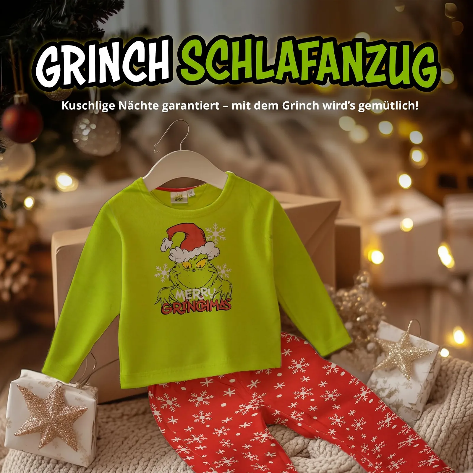 Піжама United Labels Grinch для хлопчиків Зелений Червоний, фото №2