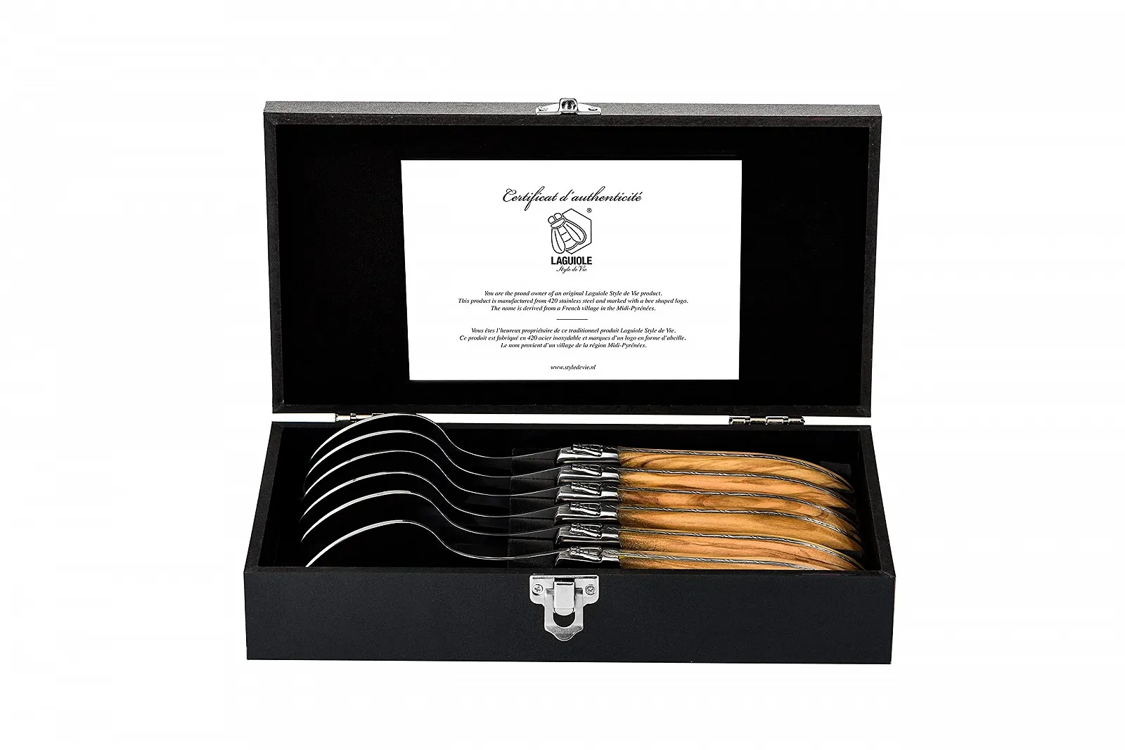Ложка супова Laguiole Style de Vie Luxury Line, набір 6 шт., оливкове дерево, фото №5 Ложка супова Laguiole Style de Vie Luxury Line, набір 6 шт., оливкове дерево, фото №5