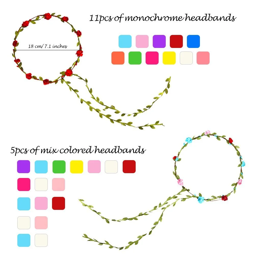 Вінок для волосся з квітами FEPITO, фото №2