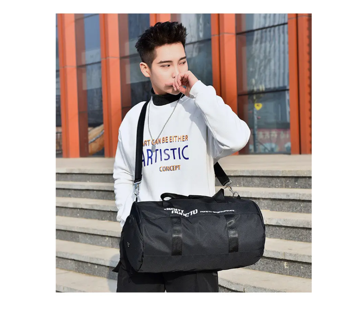 Сумка спортивна з відділенням для взуття чорна, фото №6