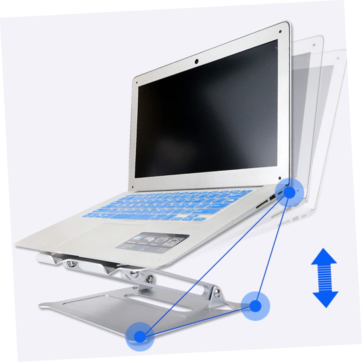 Подставка для ноутбука регулируемая по высоте складная портативная Держатель для ноутбука ПК Стабильная компактная подставка для ноутбука для эргономичной работы, фото №7