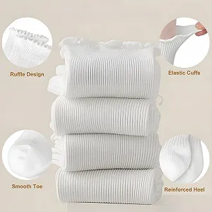 Шкарпетки з рюшами Бавовняні шкарпетки 4 пари synthetic.ua - Фото 1