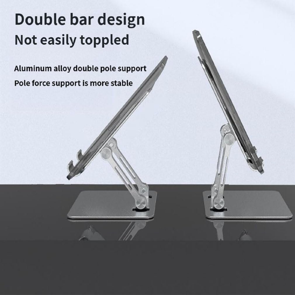 Подставка для ноутбука Rotiva Rotating, регулируемая, с вращающимся основанием 360
, складная, портативная, алюминиевая, для планшетов 10-17 дюймов, серая, фото №4 Подставка для ноутбука Rotiva Rotating, регулируемая, с вращающимся основанием 360
, складная, портативная, алюминиевая, для планшетов 10-17 дюймов, серая, фото №4