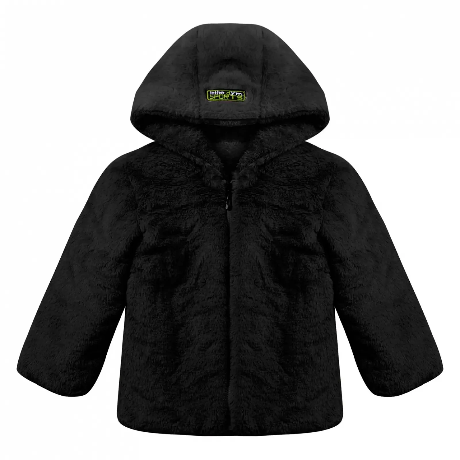Куртка с капюшоном Raenseen для девочек, теплая куртка-накидка из искусственного меха на молнии, зимнее пальто с длинными рукавами, фото №3