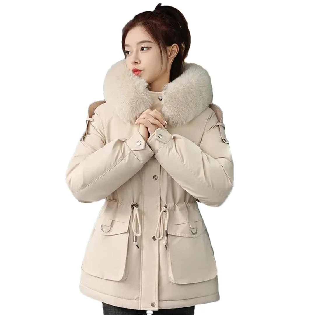 Женское пальто Adhdyuud с карманом, хлопковой подкладкой, капюшоном, длинное, на молнии, зимнее, фото №1 Женское пальто Adhdyuud с карманом, хлопковой подкладкой, капюшоном, длинное, на молнии, зимнее, фото №1