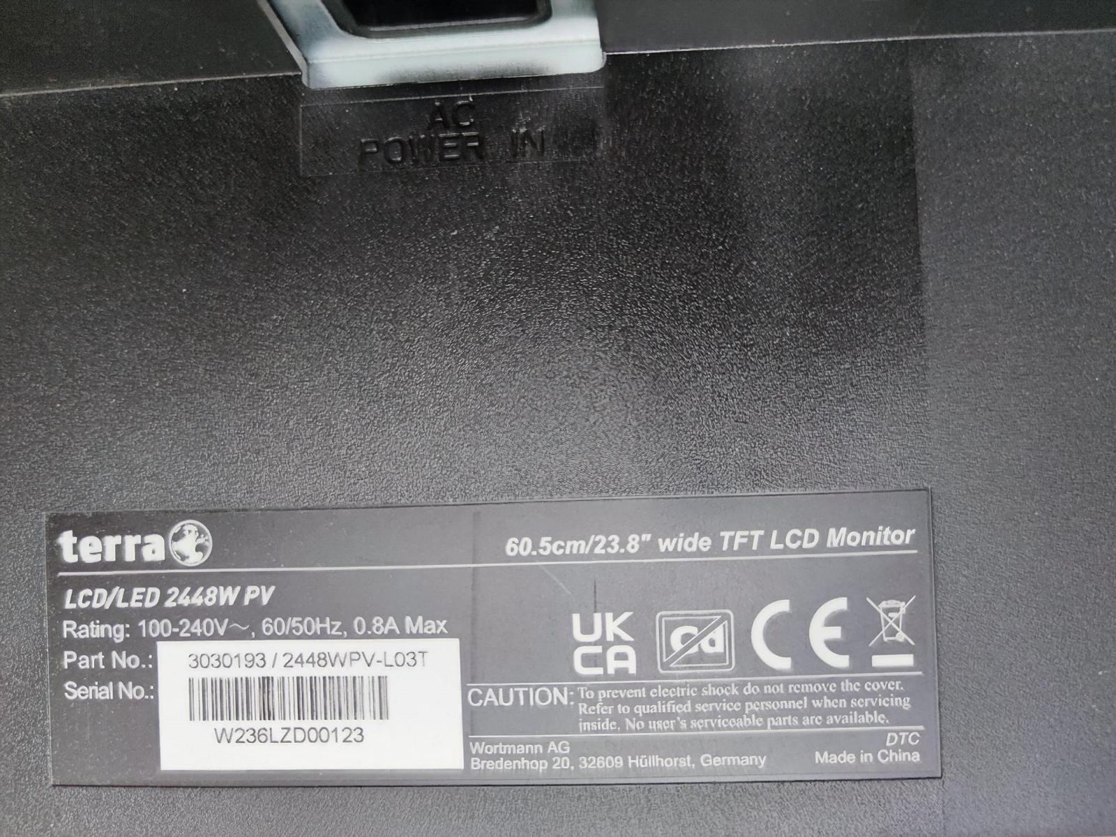 Монитор Terra 2448W V2 Черный DP/HDMI 23.8 Дюйма Full HD, фото №5