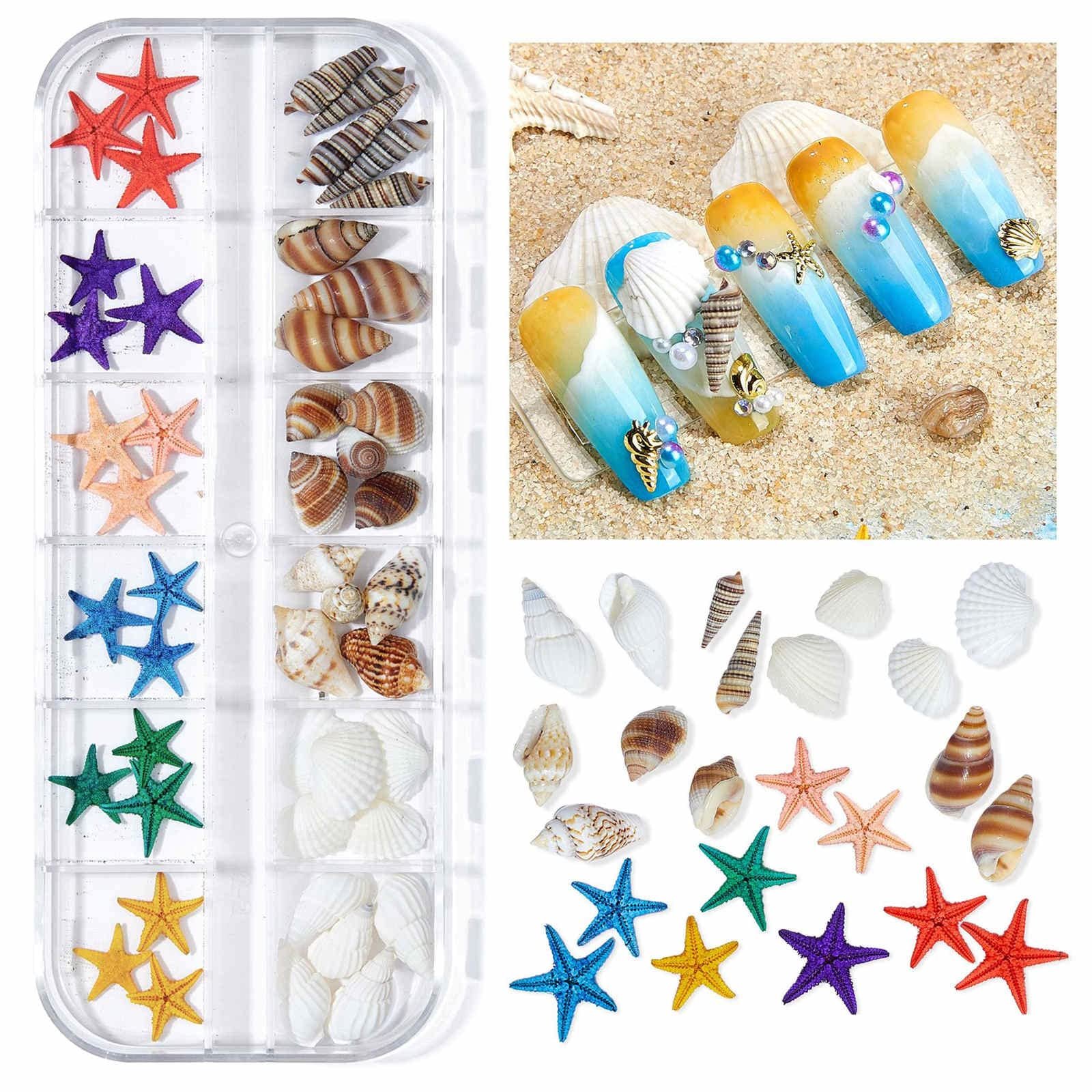 3D Украшения для ногтей Морская Серия (4 коробки) Ракушки, Морские звезды, Камни, фото №4