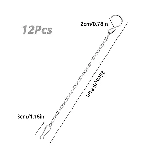 Цепочки для подвесных корзин 25 см металлические с крючками Набор 12 шт. Серебристый synthetic.ua - Фото 1