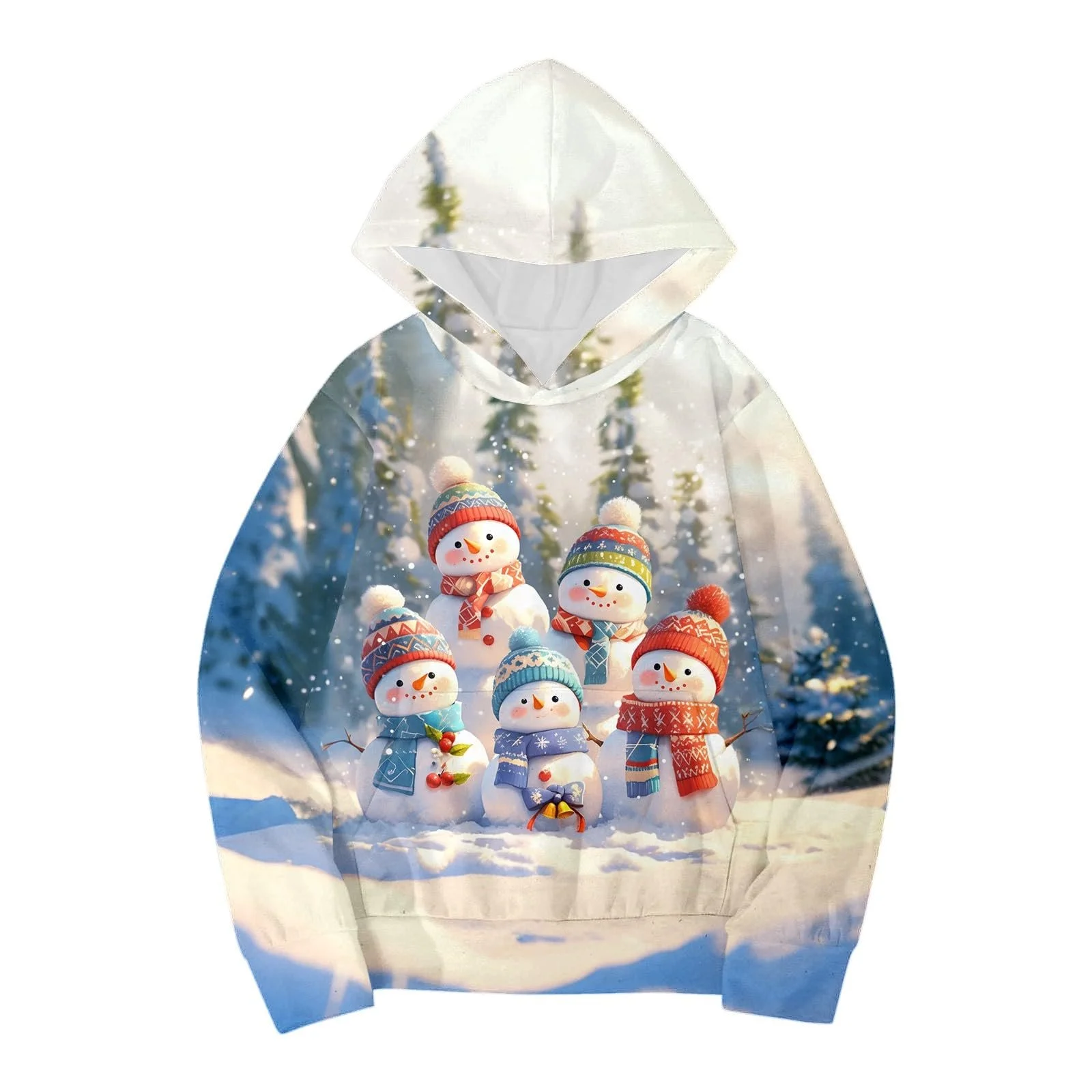 Рождественский свитер Детский Зимний на рождественскую тематику Снеговик Длинный рукав Толстовка Теплая и удобная детская одежда для мальчиков и девочек, фото №2