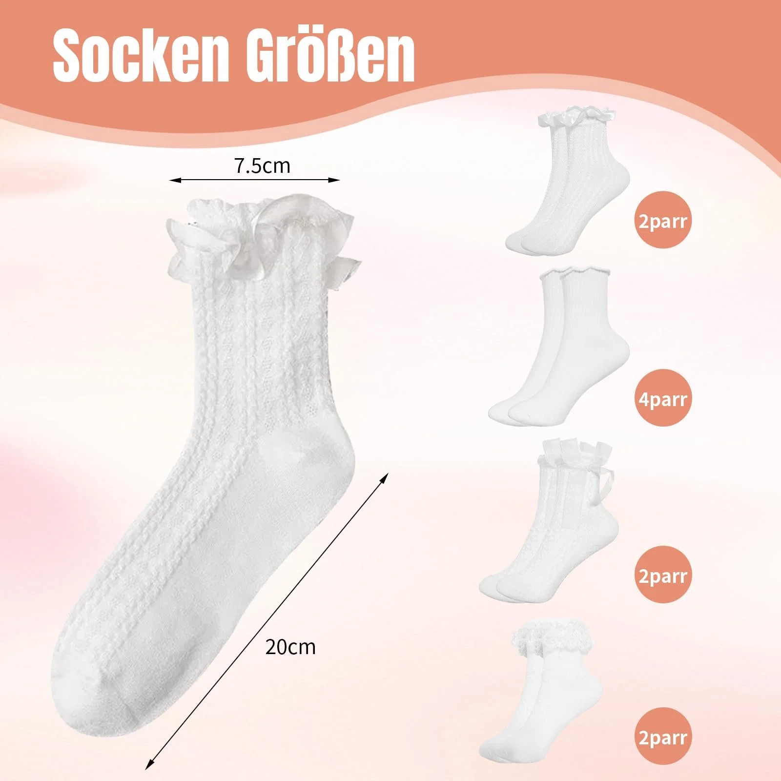 Носки с рюшами женские (10 пар), фото №2