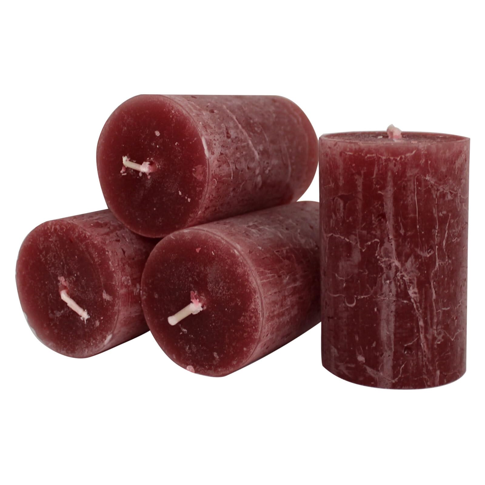 Свічки JEKA Kerzen GmbH Ebersbacher Rustic Pillar Bordeaux Діаметр 50 x Висота 80 мм 4 штуки, фото №2
