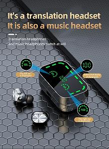 Наушники-переводчики Bluetooth 5.3 Bewinner перевод в реальном времени для 74 языков и 70 акцентов, время ответа 0.5 секунды synthetic.ua - Фото 1