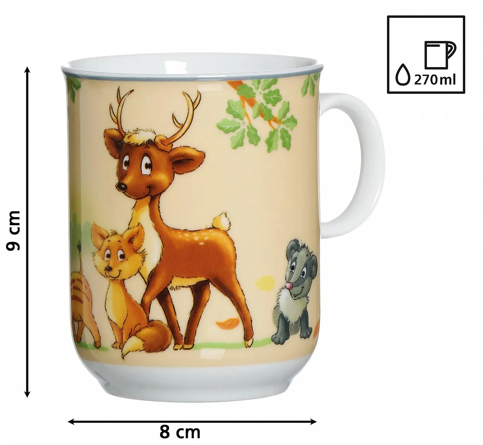 Дитячий набір: Посуд Ritzenhoff & Breker Woodland Animals 10 предметів, порцеляна, склянки та столові прибори, фото №2