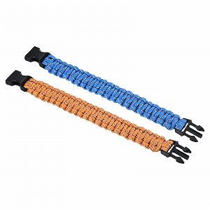 Браслет Paracord PATIKIL Survival, 2 шт., помаранчевий, синій, червоний - Фото 1