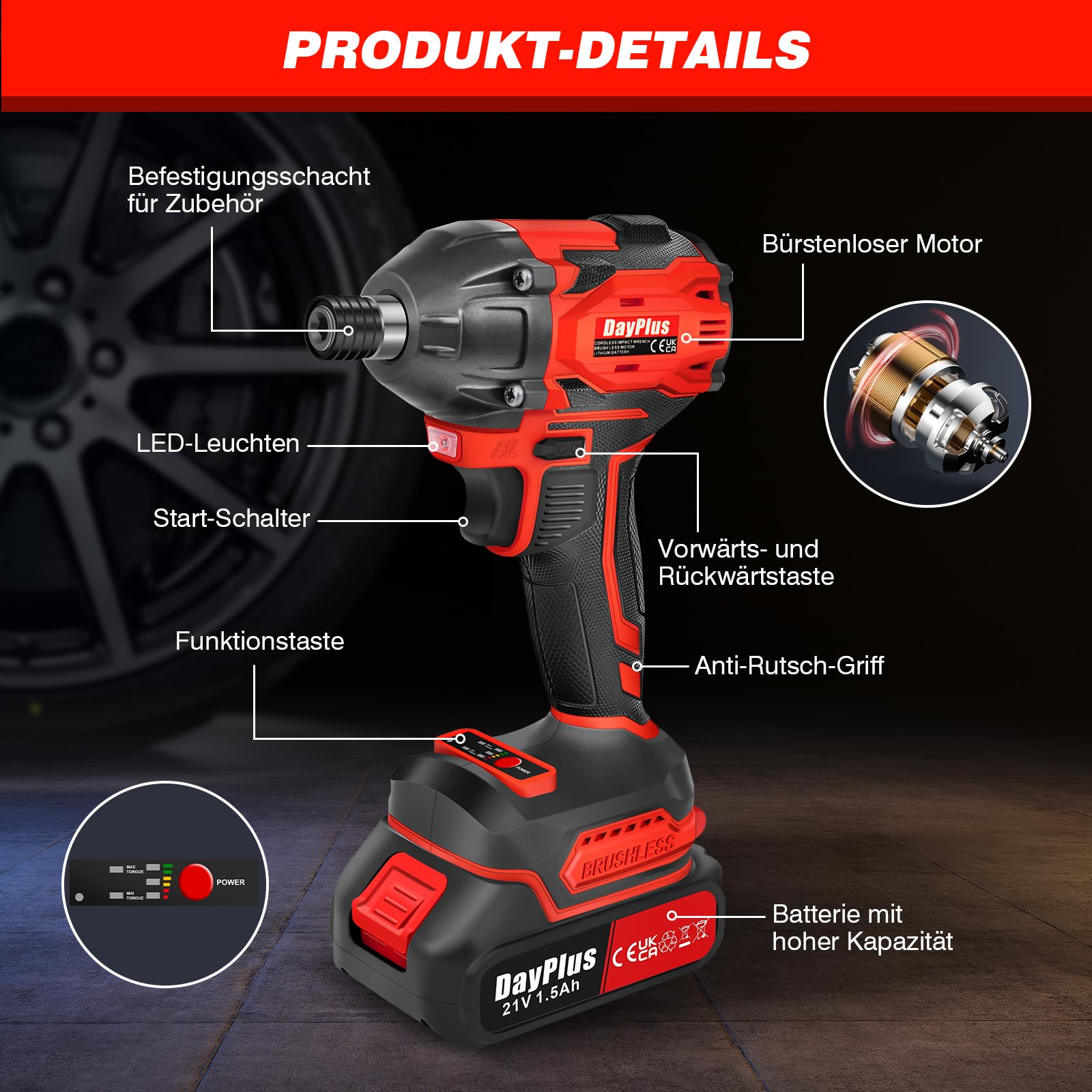 Набор Akkuschrauber 21V 1500mAh 45 N.m, фото №3 Набор Akkuschrauber 21V 1500mAh 45 N.m, фото №3