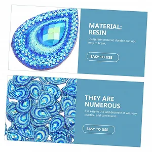 Капли в форме Слезы Декоративные Бриллианты Павлина Стразы Павлин Водяные Капли Разноцветные Бисерные Стразы для Одежды Бисер для Изготовления Ювелирных Изделий Цветной Бисер Смола Синий synthetic.ua - Фото 1