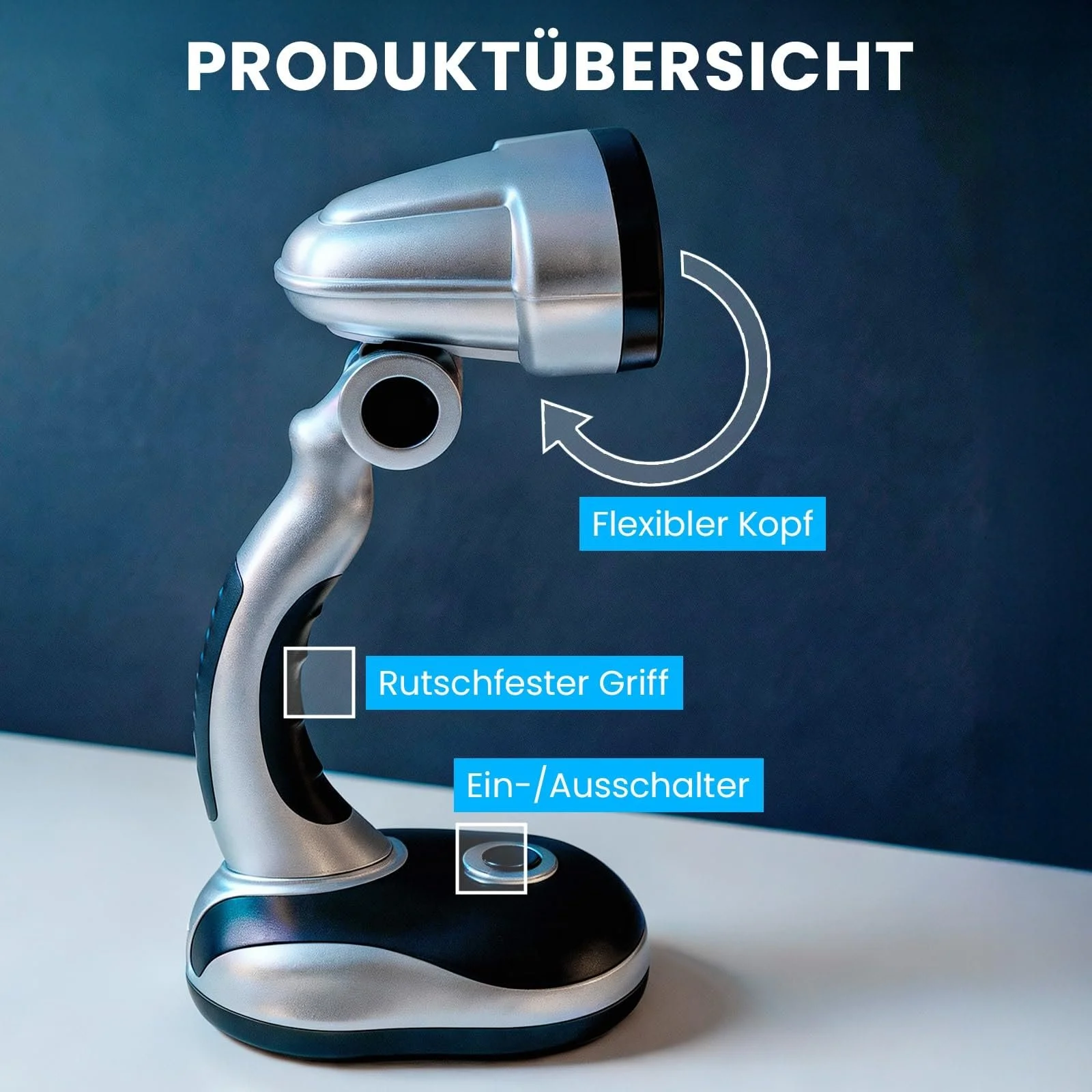 Настільна лампа Eaxus 17 см срібляста, фото №3