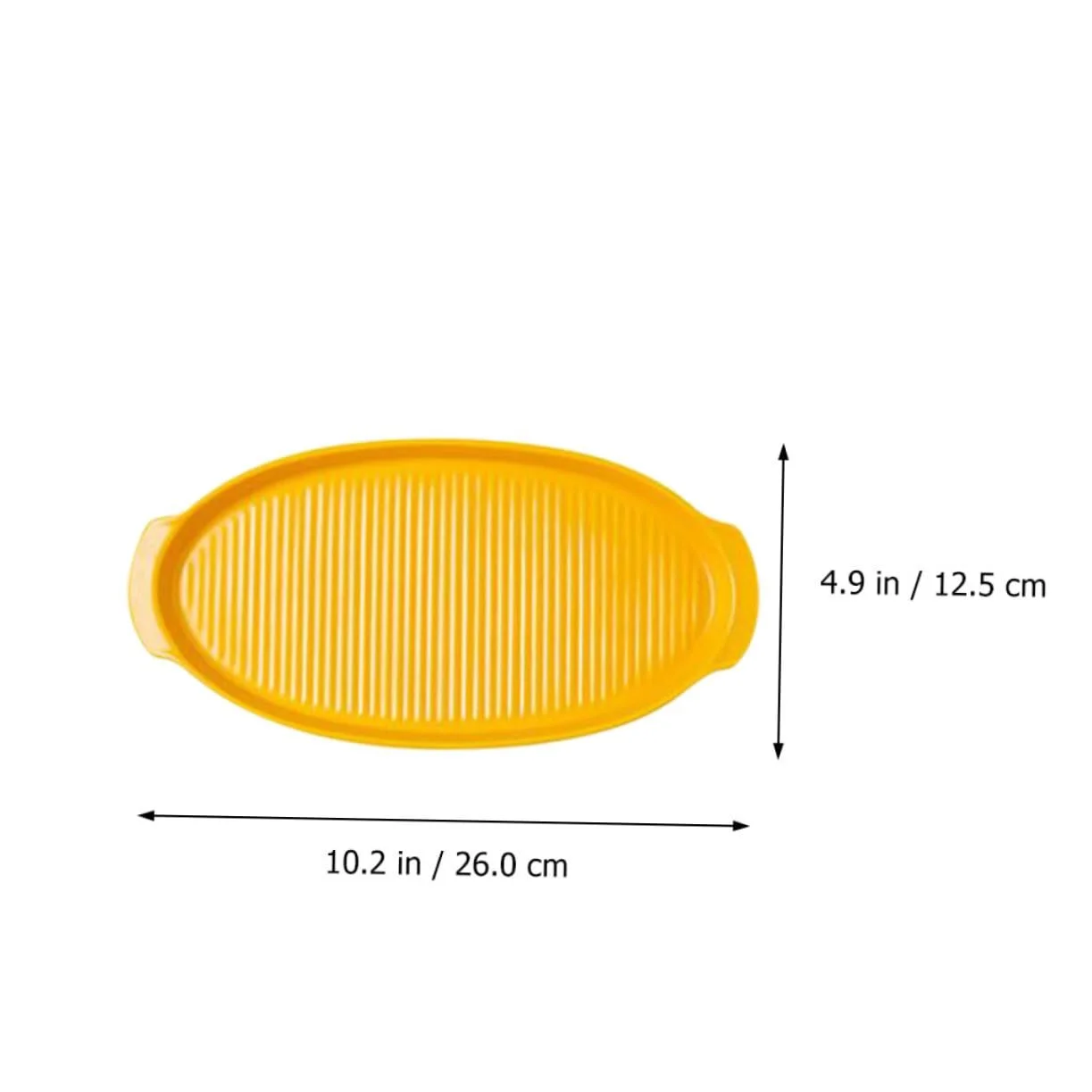 Форма для запекания керамическая овальная с ручками желтая малая, фото №8