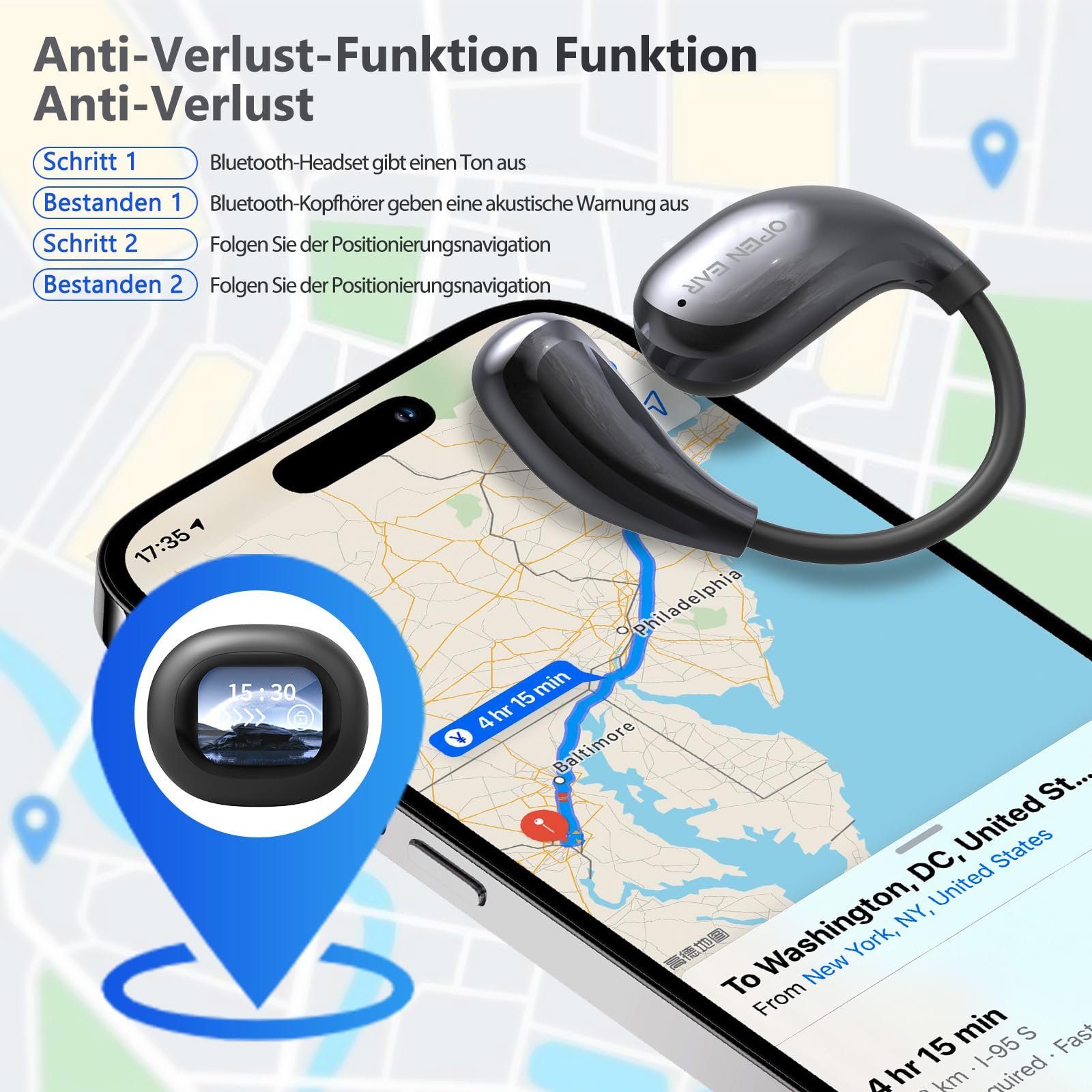 Навушники-перекладачі Ki, 3-в-1, з перекладом у реальному часі, 135 мов, з додатком, 50 годин, фото №5