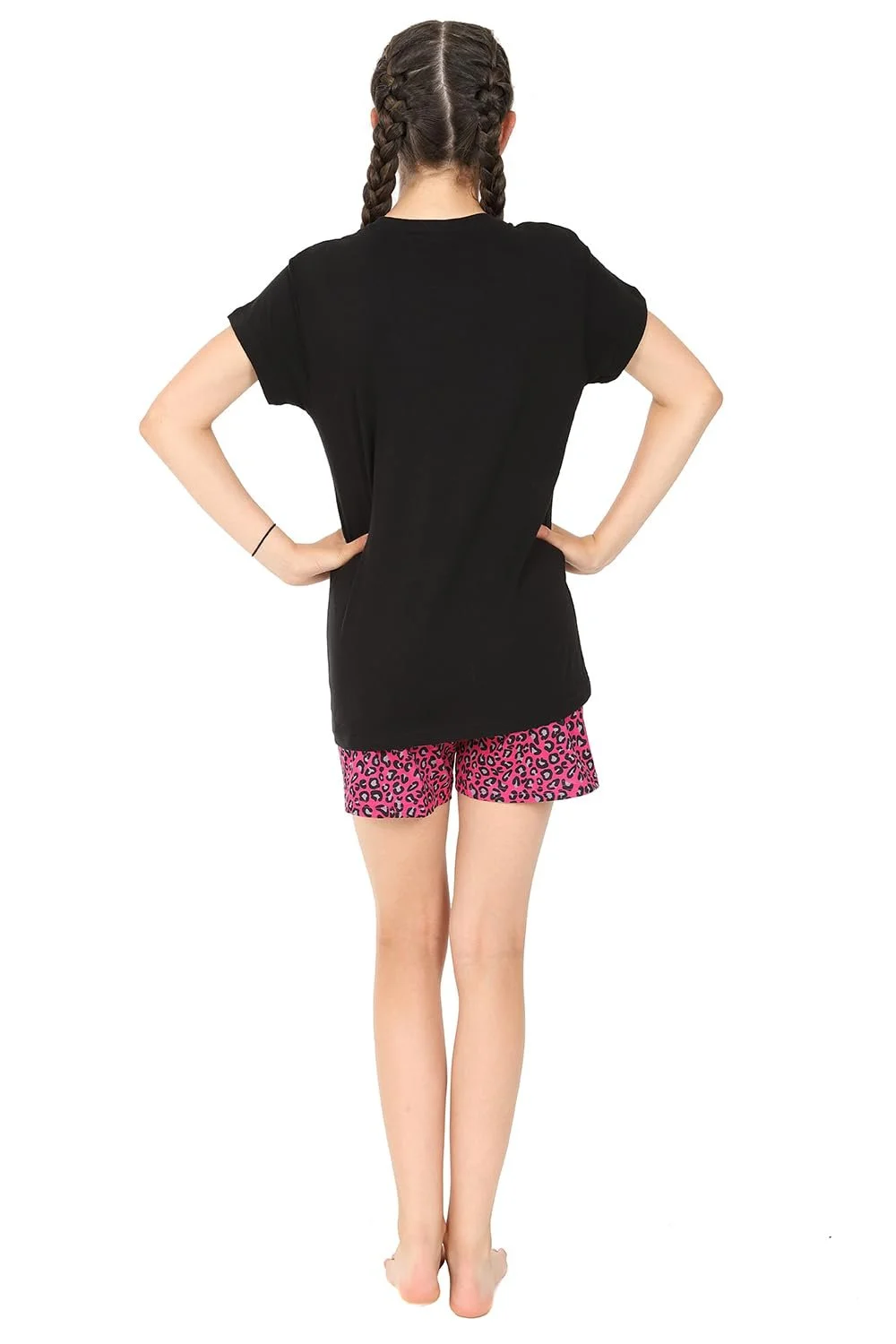 Пижама Love для девочек, с рисунком животных, шорты, возраст 9-13 лет, черный цвет, фото №3 Пижама Love для девочек, с рисунком животных, шорты, возраст 9-13 лет, черный цвет, фото №3