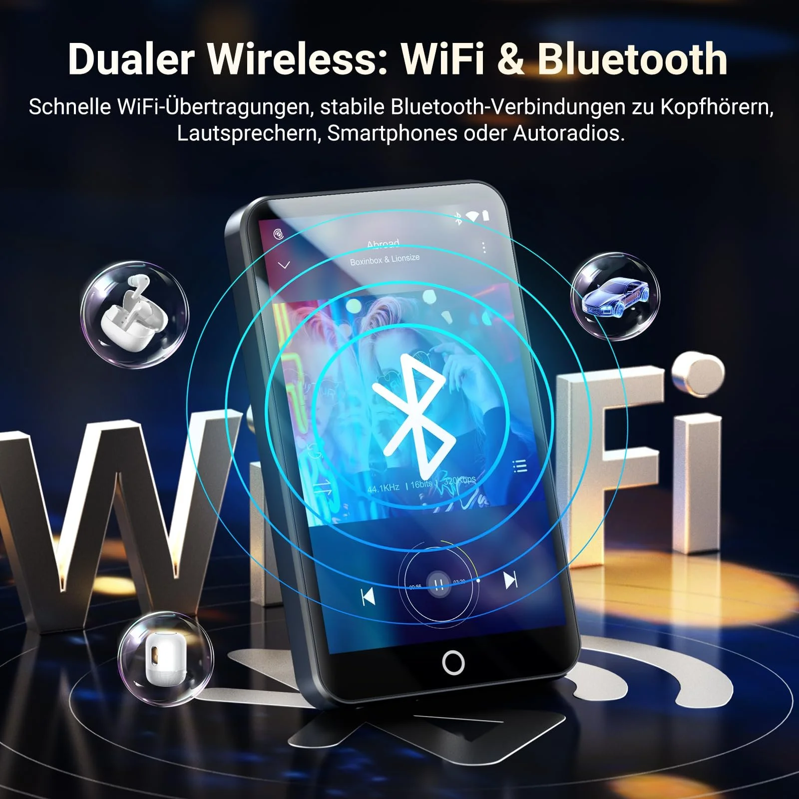 MP3-плеер Brand Series Model 160GB с WiFi Bluetooth, 4.0-дюймовым сенсорным экраном, Android 13, совместимый с Audible, FM-радио, Amazon Music, Deezer, Pandora, Play Store, фото №5