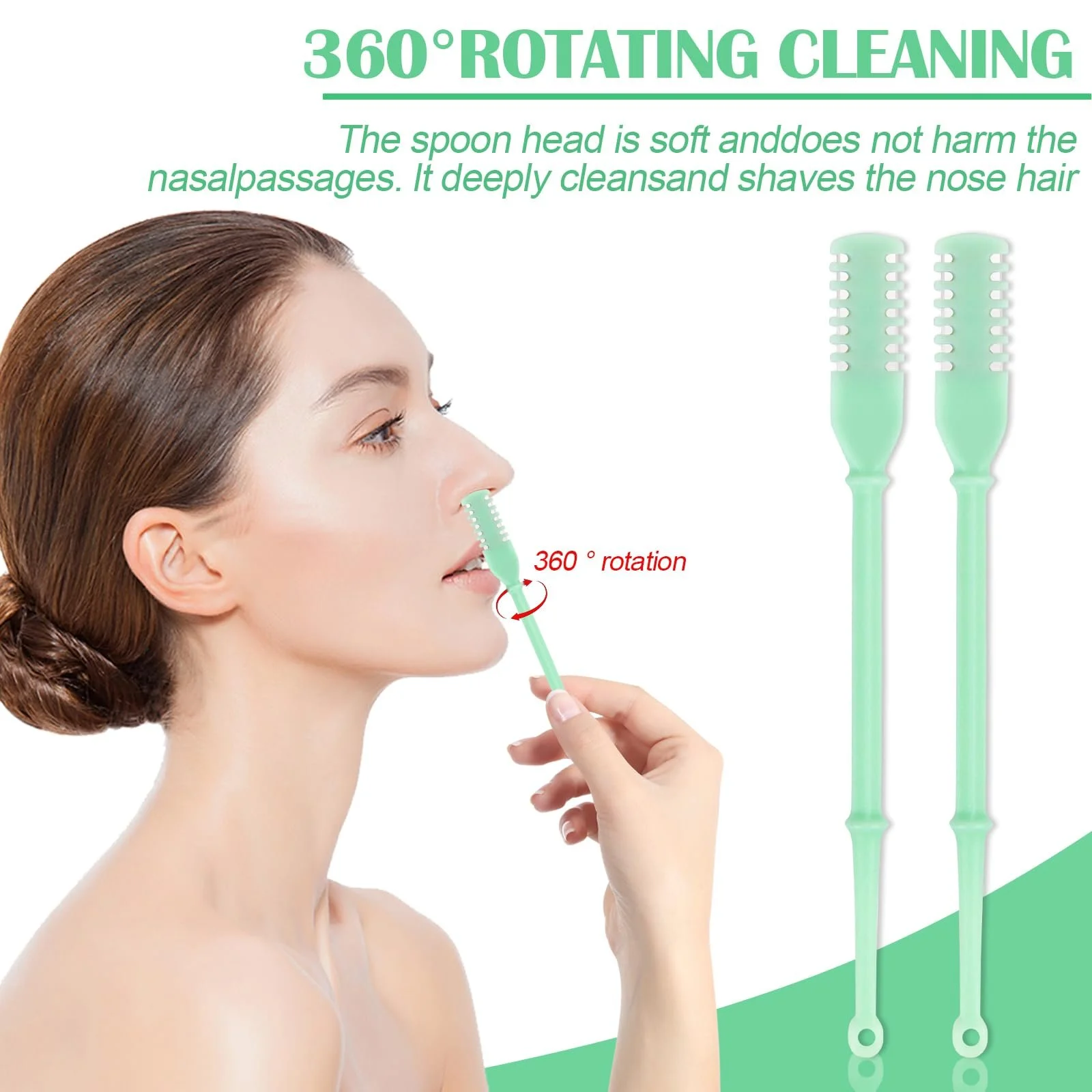 Тример для носа Ручний Подвійний ніж Портативний 360° Обертання 4 шт., фото №4