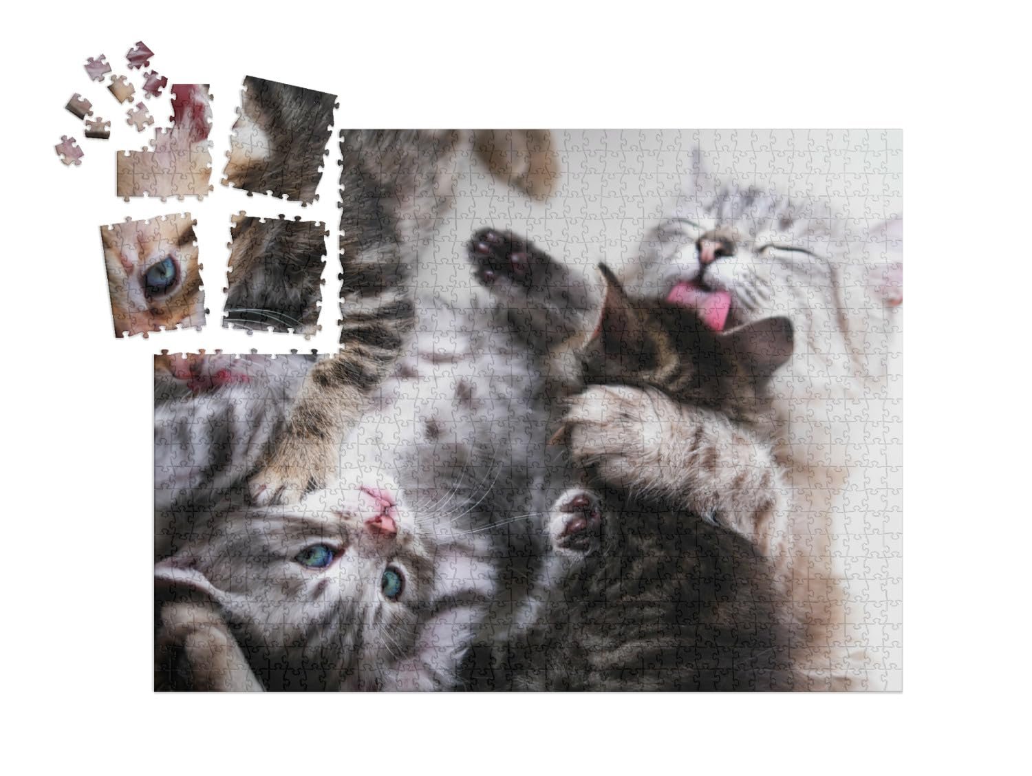 Пазл-адвент-календарь puzzleYOU Cat Puzzles "Кошка-мать и котята" 1000 деталей, фото №2