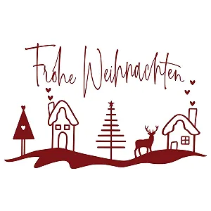 Настільна наклейка GRAZDesign Merry Christmas 64 x 40 см Темно-червона synthetic.ua - Фото 1