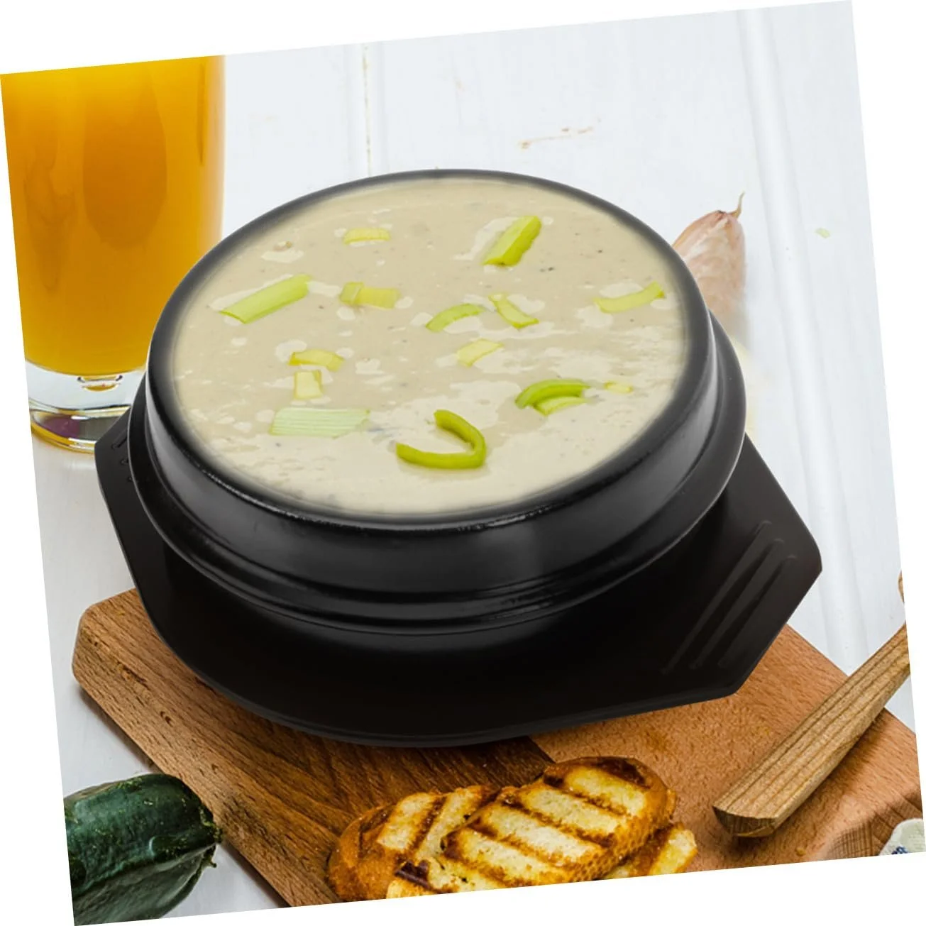 Кастрюля керамическая Toyvian термостойкая для бибимбапа и супов для газовой плиты, фото №4 Кастрюля керамическая Toyvian термостойкая для бибимбапа и супов для газовой плиты, фото №4