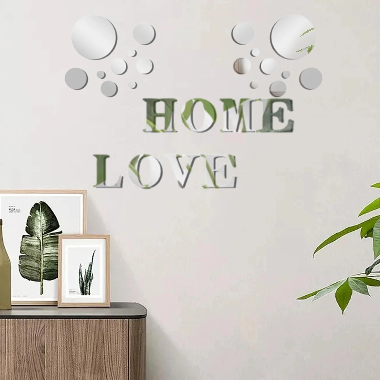 Наклейки на стіну Home Love 3D Акрилові Круглі 26 шт Сріблясті, фото №3