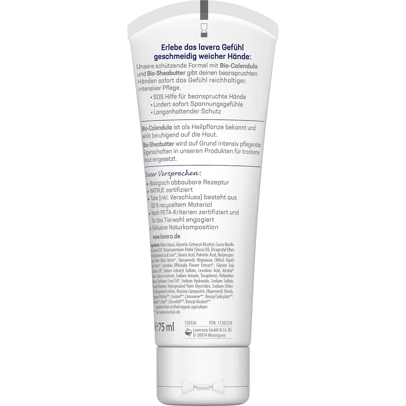 Крем для рук Lavera Repair - Органічна календула та масло ши - SOS для пошкоджених рук, фото №2