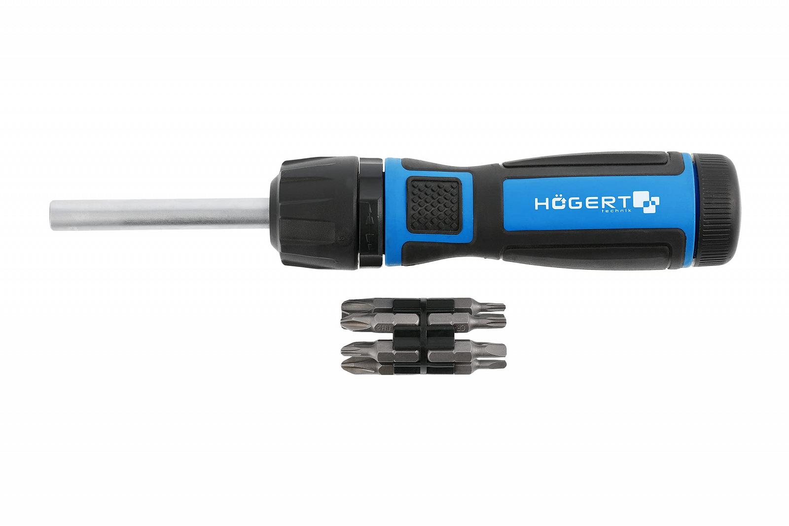 Набір викруток Högert HT1S215 з інноваційною конструкцією з зубчастим колесом дозволяє працювати з передавальним відношенням 1:5 або 1:1, фото №4