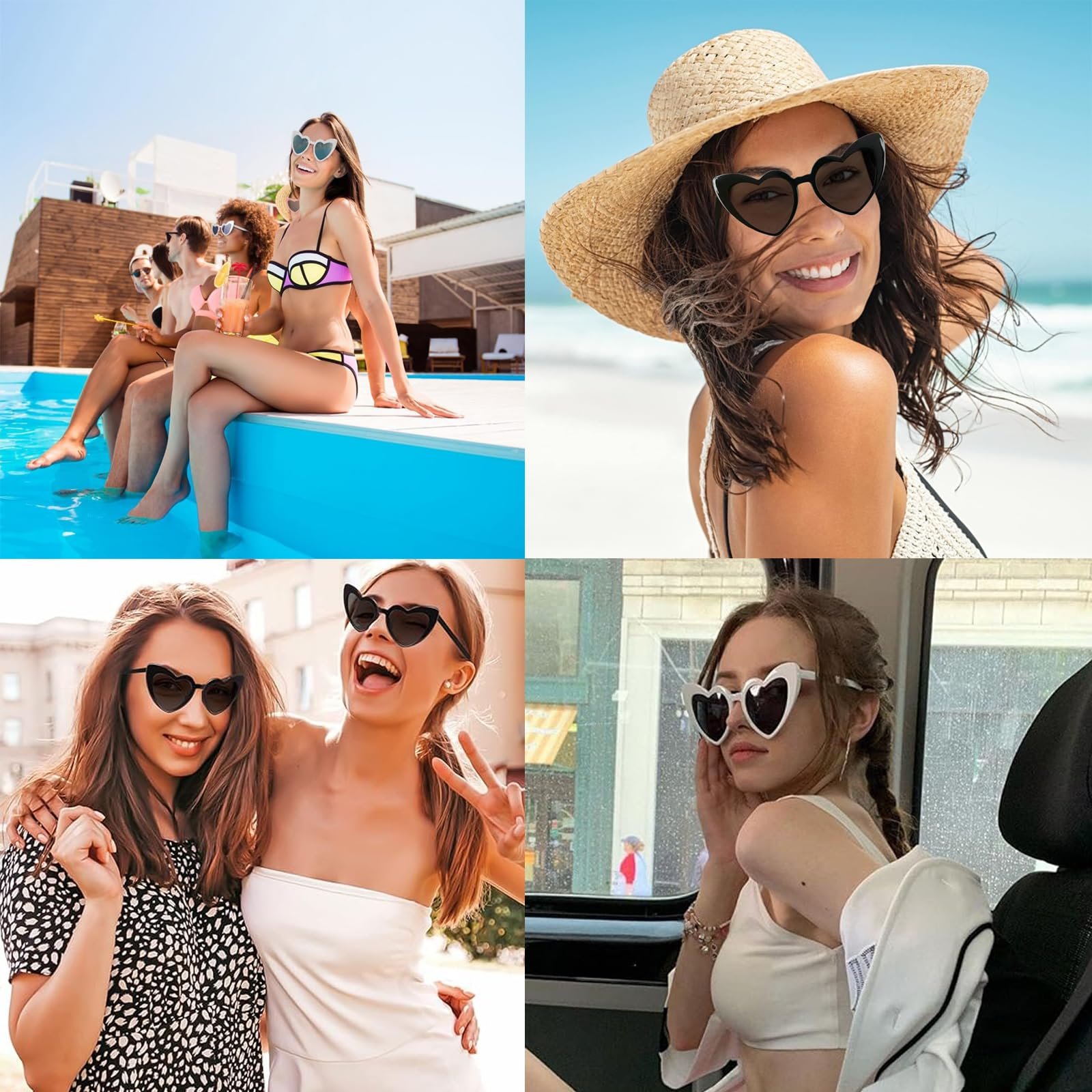 Солнцезащитные очки в форме сердца в стиле ретро Exsbtay (6 шт.), фото №7