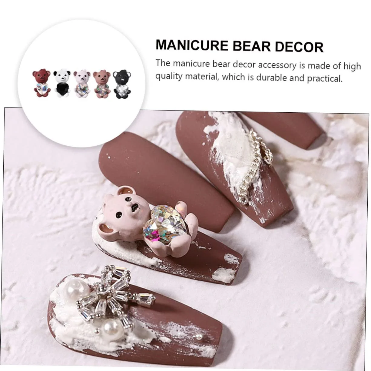 Украшение для ногтей Медведь Стразы, фото №3 Украшение для ногтей Медведь Стразы, фото №3