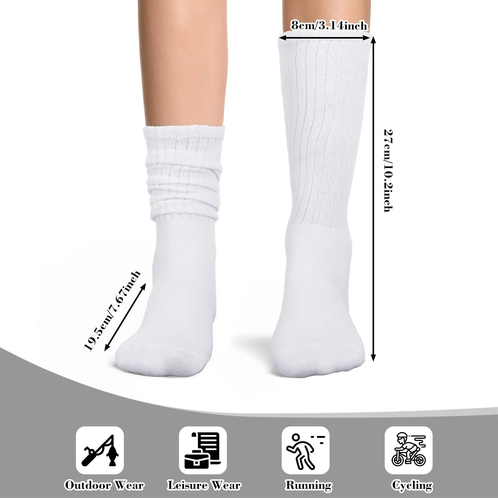 Бавовняні шкарпетки до середини ікри, шкарпетки-гумки, 2 пари, фото №4