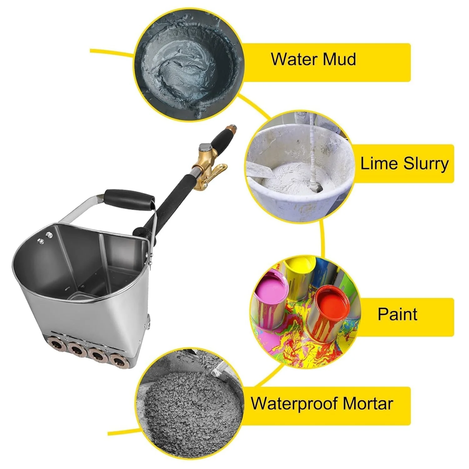 Пневматичний розпилювач для цементного розчину VEVOR 1 Срібний, фото №6