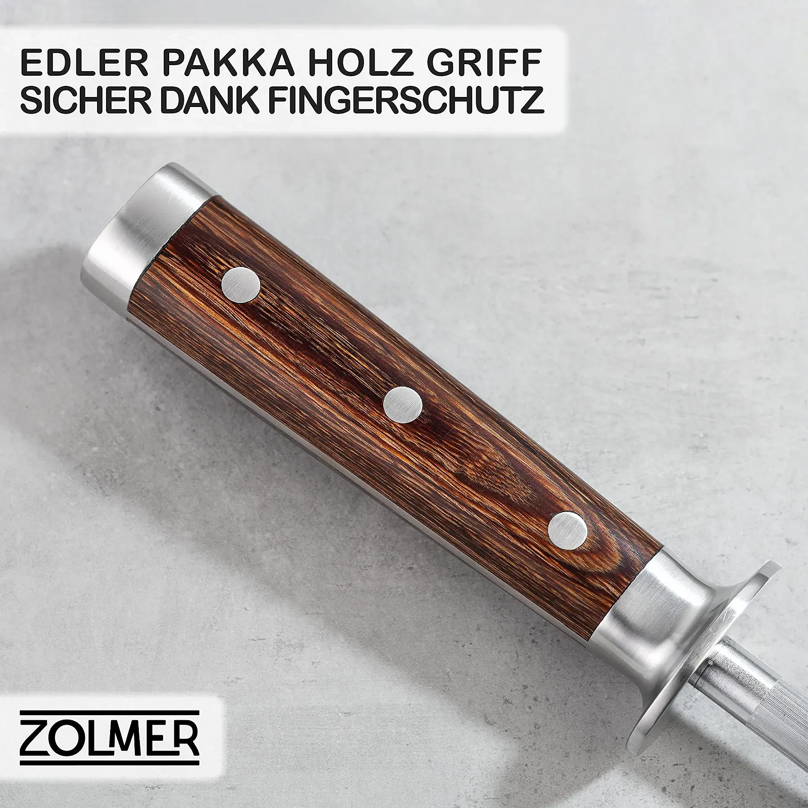 Мусат ZOLMER з нержавіючої сталі дерево пакка, фото №4