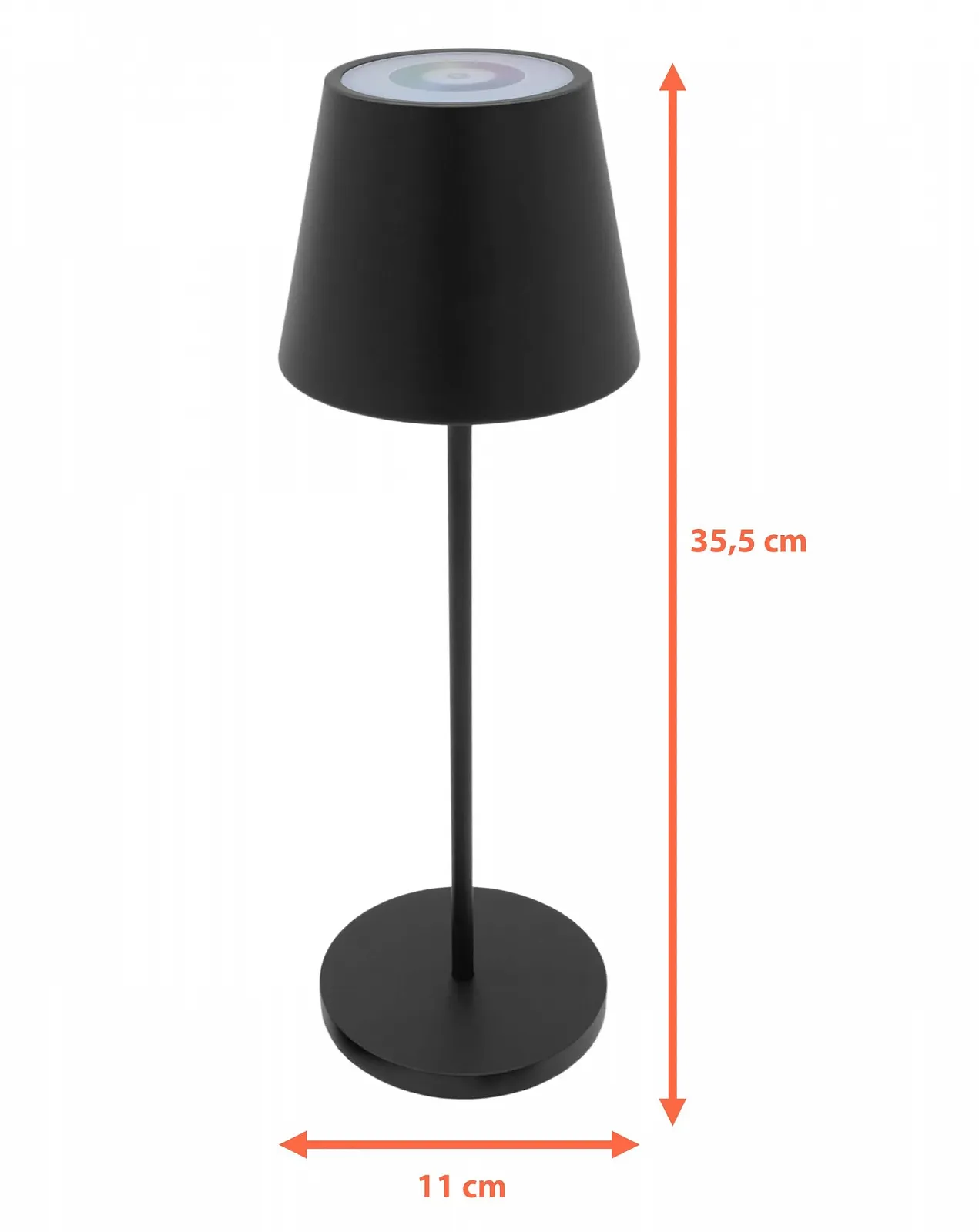 Настільна лампа Spetebo LED акумуляторна дотикова USB 35 x 11 см Чорна, фото №2