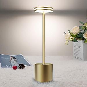 Настільна лампа LED 5000 mAh Бездротова Акумуляторна з регулюванням яскравості 3 колірні температури USB Сенсорна Бронза - Фото 1